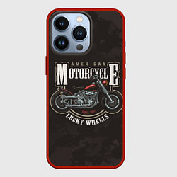 Чехол для iPhone 13 Pro American Motorcycle Z, цвет: 3D-красный