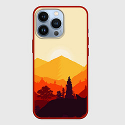 Чехол для iPhone 13 Pro Горы закат пейзаж лиса арт, цвет: 3D-красный