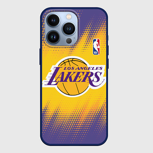 Чехол iPhone 13 Pro Los Angeles Lakers / 3D-Тёмно-синий – фото 1