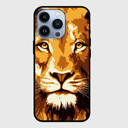 Чехол для iPhone 13 Pro Взгляд льва, цвет: 3D-черный
