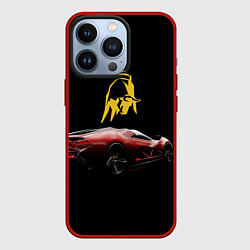 Чехол для iPhone 13 Pro Lamborghini - motorsport, цвет: 3D-красный