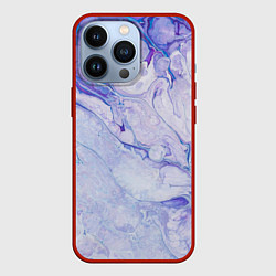 Чехол для iPhone 13 Pro Разводы сиреневой краской, цвет: 3D-красный