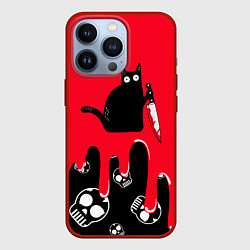 Чехол для iPhone 13 Pro WHAT CAT, цвет: 3D-красный