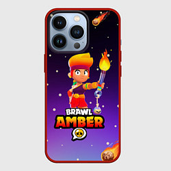 Чехол для iPhone 13 Pro BRAWL STARS AMBER, цвет: 3D-красный