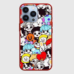 Чехол для iPhone 13 Pro BTS BT21, цвет: 3D-красный