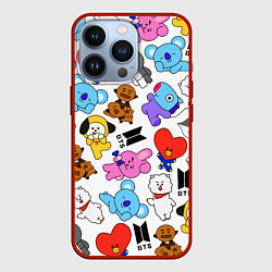 Чехол для iPhone 13 Pro BTS BT21, цвет: 3D-красный