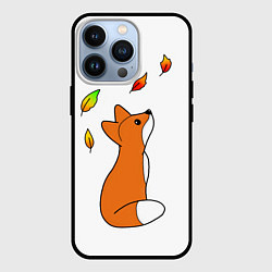 Чехол для iPhone 13 Pro Лиса С Листиками, цвет: 3D-черный