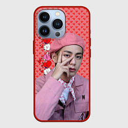 Чехол для iPhone 13 Pro BTS Ким Тэ Хён, цвет: 3D-красный