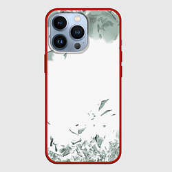 Чехол для iPhone 13 Pro Разбитое стекло, цвет: 3D-красный