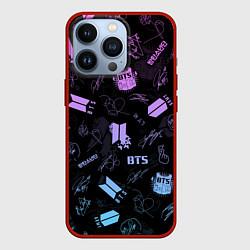 Чехол для iPhone 13 Pro BTS, цвет: 3D-красный