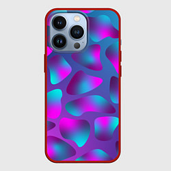 Чехол для iPhone 13 Pro Неоновые капли, цвет: 3D-красный