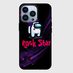 Чехол для iPhone 13 Pro Among Us Rock Star, цвет: 3D-черный