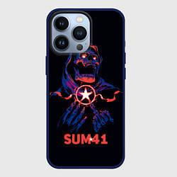Чехол для iPhone 13 Pro Sum 41 череп, цвет: 3D-тёмно-синий