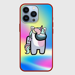 Чехол для iPhone 13 Pro Among Us Unicorn, цвет: 3D-красный