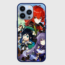 Чехол для iPhone 13 Pro Персонажи Genshin Impact, цвет: 3D-тёмно-синий