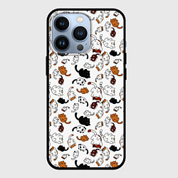 Чехол для iPhone 13 Pro Коты Паттерн, цвет: 3D-черный