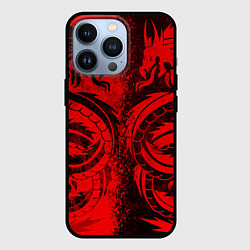 Чехол iPhone 13 Pro BLACK RED DRAGONS TATOO