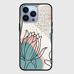 Чехол для iPhone 13 Pro Цветы, цвет: 3D-черный