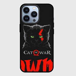 Чехол для iPhone 13 Pro Cat of war, цвет: 3D-черный