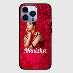 Чехол для iPhone 13 Pro Manizha Сердечки, цвет: 3D-черный