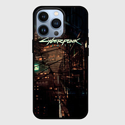 Чехол iPhone 13 Pro Киберпанк - Город в паутинке