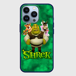 Чехол для iPhone 13 Pro Шрек, Осел, Пиннокио и свин, цвет: 3D-тёмно-синий