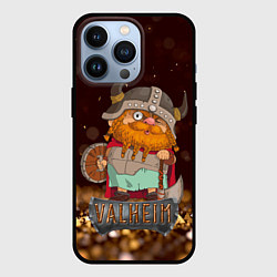 Чехол для iPhone 13 Pro Valheim мультяшный викинг, цвет: 3D-черный