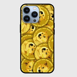 Чехол для iPhone 13 Pro DOGECOIN DOGE ДОГИКОИН, цвет: 3D-черный