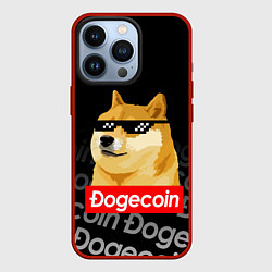 Чехол для iPhone 13 Pro DOGECOIN DOGE ДОГИКОИН, цвет: 3D-красный