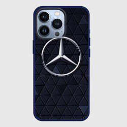 Чехол для iPhone 13 Pro MERCEDES BENZ 3D Geometry 3Д, цвет: 3D-тёмно-синий