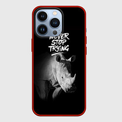 Чехол для iPhone 13 Pro Nnever stop trying, цвет: 3D-красный