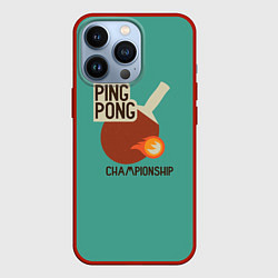 Чехол для iPhone 13 Pro Ping-pong, цвет: 3D-красный