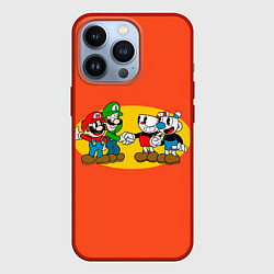 Чехол для iPhone 13 Pro CupHead x Mario, цвет: 3D-красный