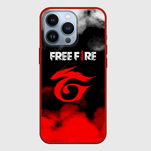 Чехол iPhone 13 Pro Free Fire ? Фри Фаер / 3D-Красный – фото 1
