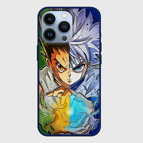 Чехол iPhone 13 Pro Киллуа золдик и Гон хантер / 3D-Тёмно-синий – фото 1