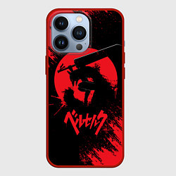 Чехол для iPhone 13 Pro BERSERK red краска, цвет: 3D-красный