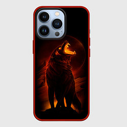 Чехол для iPhone 13 Pro DARK WOLF, цвет: 3D-красный