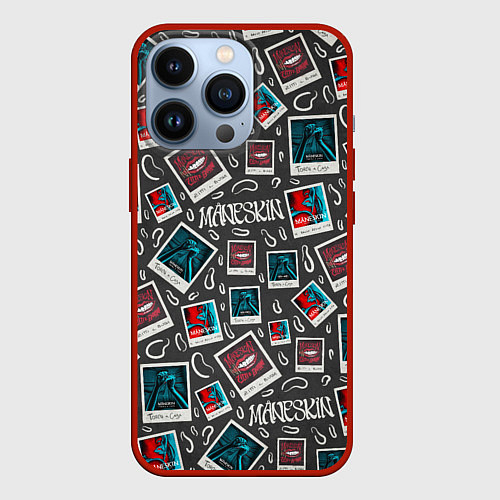 Чехол iPhone 13 Pro Maneskin Pattern / 3D-Красный – фото 1