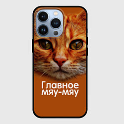 Чехол для iPhone 13 Pro ГЛАВНОЕ МЯУ-МЯУ, цвет: 3D-черный