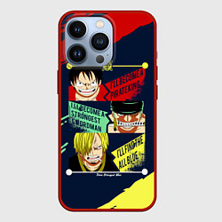 Чехол для iPhone 13 Pro Луффи, Зоро и Санджи One Piece, цвет: 3D-красный