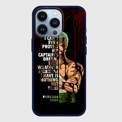 Чехол для iPhone 13 Pro Зоро окровавленный One Piece, цвет: 3D-тёмно-синий