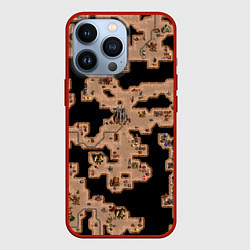 Чехол для iPhone 13 Pro Heroes III Dungeon Map, цвет: 3D-красный