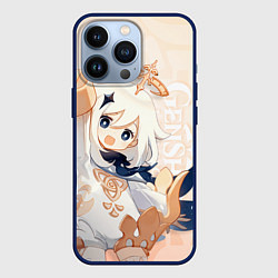 Чехол для iPhone 13 Pro Genshin Impact, Паймон, цвет: 3D-тёмно-синий