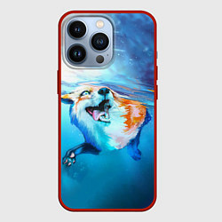 Чехол для iPhone 13 Pro ПЛЫВУЩАЯ ЛИСИЧКА, цвет: 3D-красный