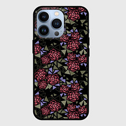 Чехол для iPhone 13 Pro Цветочная мозаика, цвет: 3D-черный