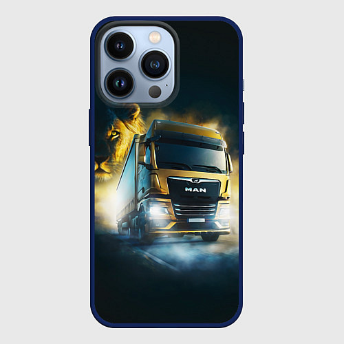 Чехол iPhone 13 Pro Man Leon / 3D-Тёмно-синий – фото 1