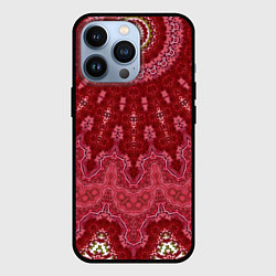 Чехол для iPhone 13 Pro Красно-розовый калейдоскоп, цвет: 3D-черный