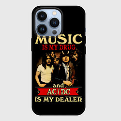 Чехол для iPhone 13 Pro MUSYC IS MY DRUG and ACDC IS MY DEALER, цвет: 3D-черный