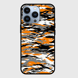 Чехол для iPhone 13 Pro Тигровый камуфляж, цвет: 3D-черный
