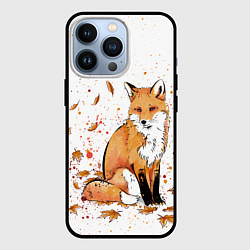 Чехол для iPhone 13 Pro ЛИСА В ЛИСТЬЯХ ОСЕННЕЕ НАСТРОЕНИЕ FOX IN THE FORES, цвет: 3D-черный